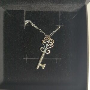Fox & Bell Trinity Spiral Key Pendant Necklace Silver Gold Dublin Library Irish